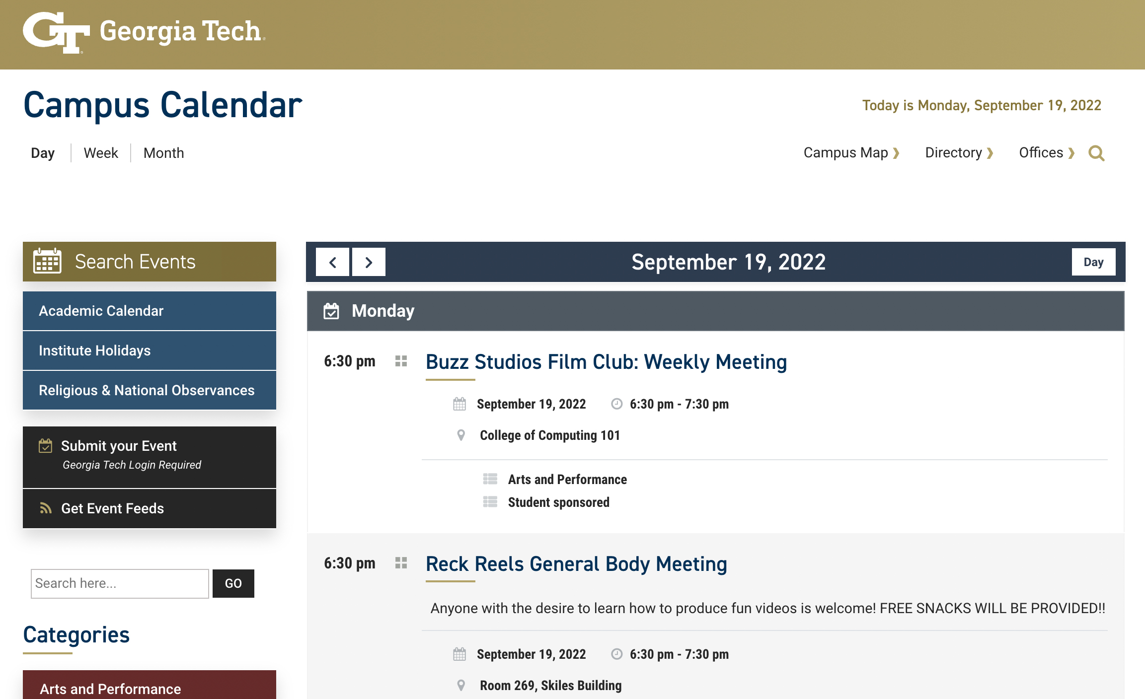 Georgia Tech Campus Calendar